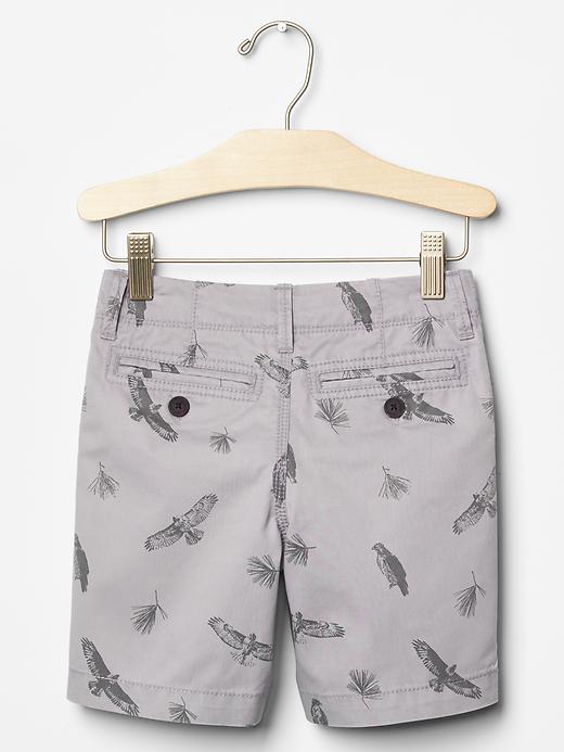 2 of 8 showing, with the color antique pewter of product Printed flat front shorts
