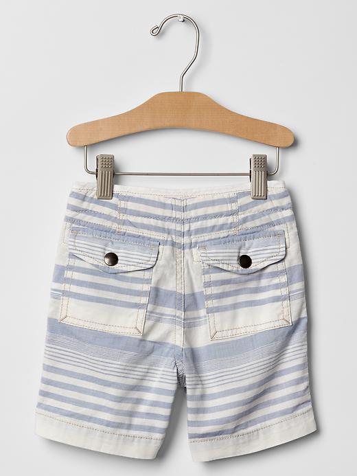 2 of 8 showing, with the color soft cornflower of product Stripe chambray flat front pull-on shorts