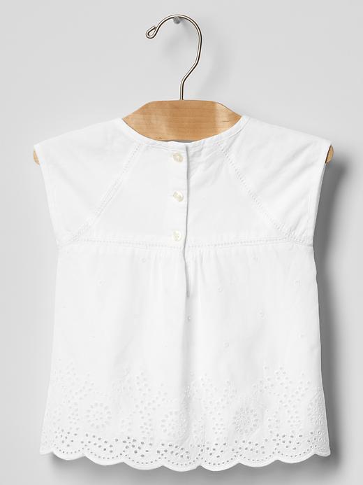 2 of 8 showing, with the color optic white of product Scallop eyelet top