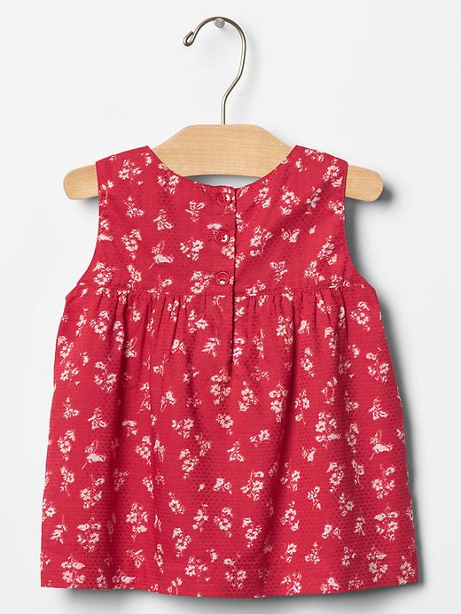 2 of 8 showing, with the color pure red of product Floral dobby top