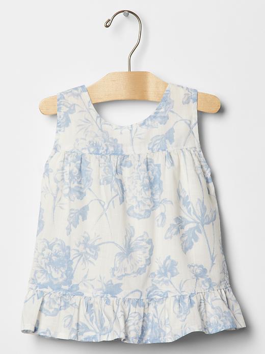2 of 8 showing, with the color floral print of product Floral ruffle-hem tank