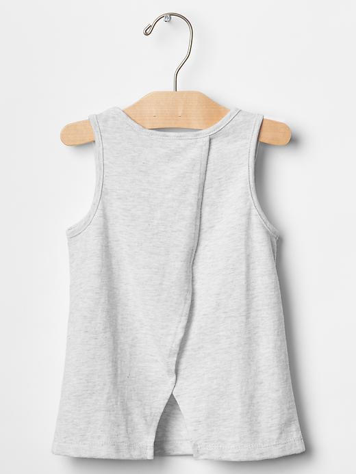 2 of 8 showing, with the color light heather gray of product Embroidered graphic tulip-back tank