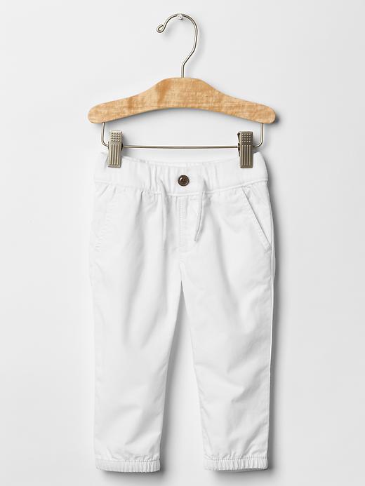 1 of 8 showing, with the color white of product Poplin jogger pants