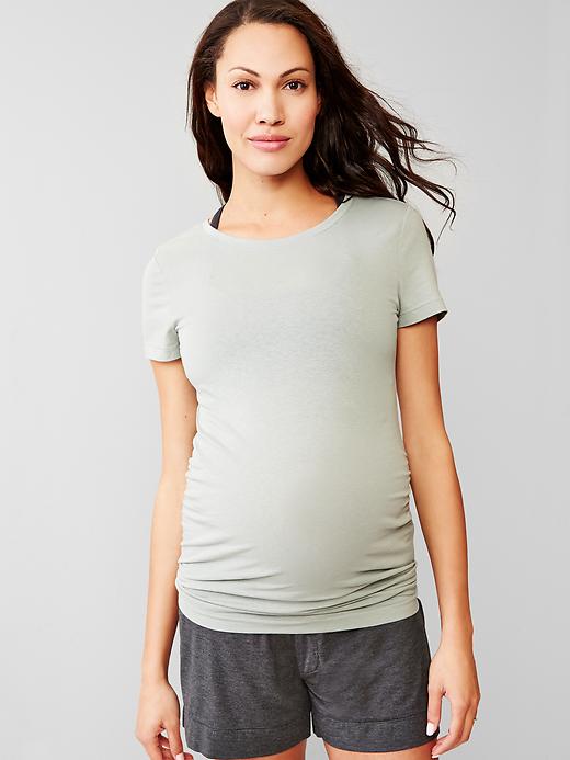 1 of 8 showing, with the color mineral gray of product Maternity Pure Body Crewneck T-Shirt