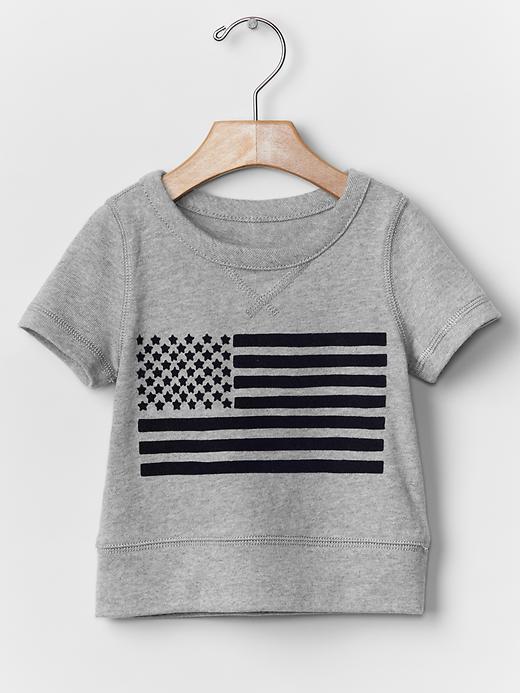 1 of 8 showing, with the color grey heather of product Americana short-sleeve sweatshirt