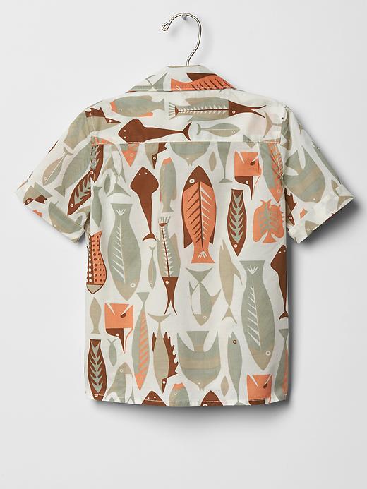 2 of 8 showing, with the color orange neon coral of product Fish shirt