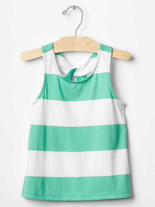 1 of 8 showing, with the color turquoise stripe of product Knot-back tank