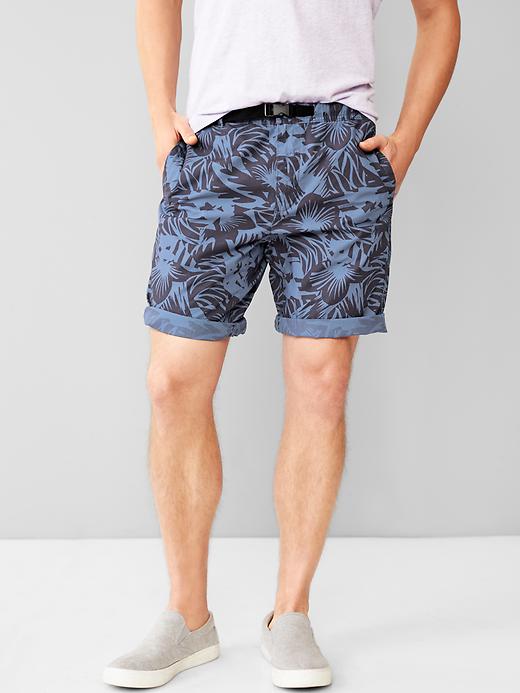 1 of 8 showing, with the color baja blue floral of product Hiker print shorts (8.5")