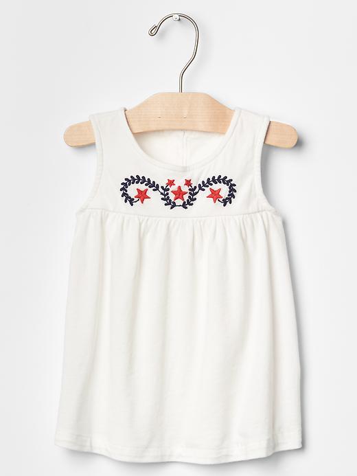 1 of 8 showing, with the color new off white of product Star embroidered tank