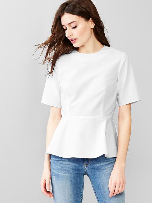 1 of 8 showing, with the color white of product Peplum top