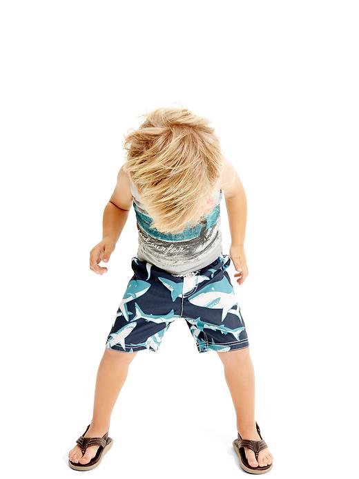 2 of 8 showing, with the color equinox blue of product Shark swim trunks