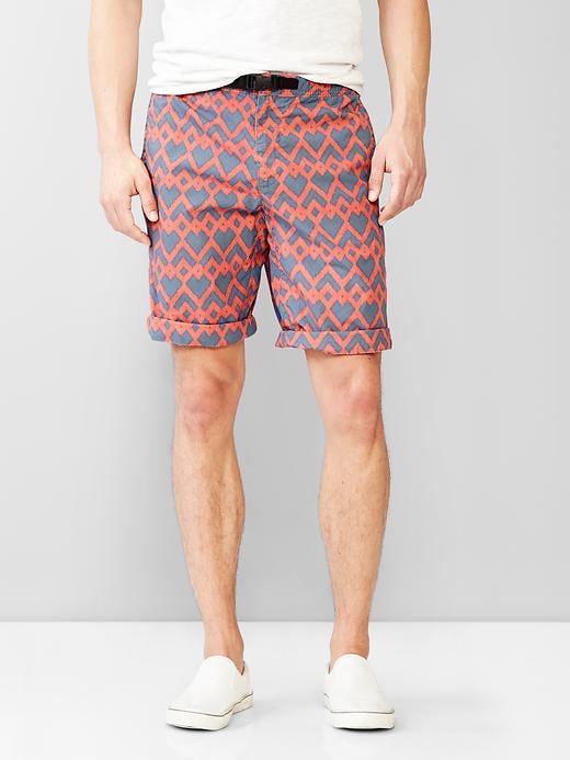 1 of 8 showing, with the color Paisley Blue of product Hiker print shorts (8.5")
