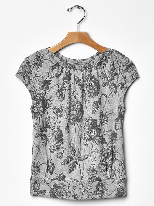 1 of 8 showing, with the color gray print of product Shirred tee