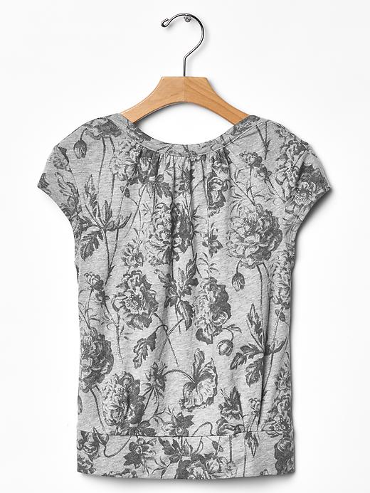 2 of 8 showing, with the color gray print of product Shirred tee