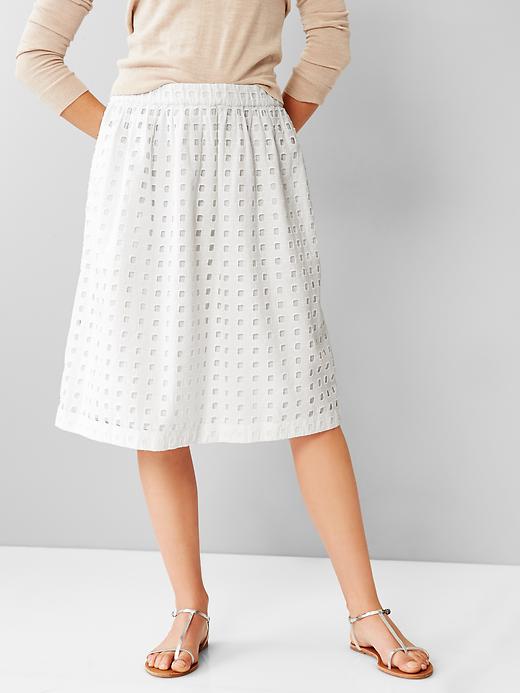 Image number 1 showing, Eyelet midi skirt