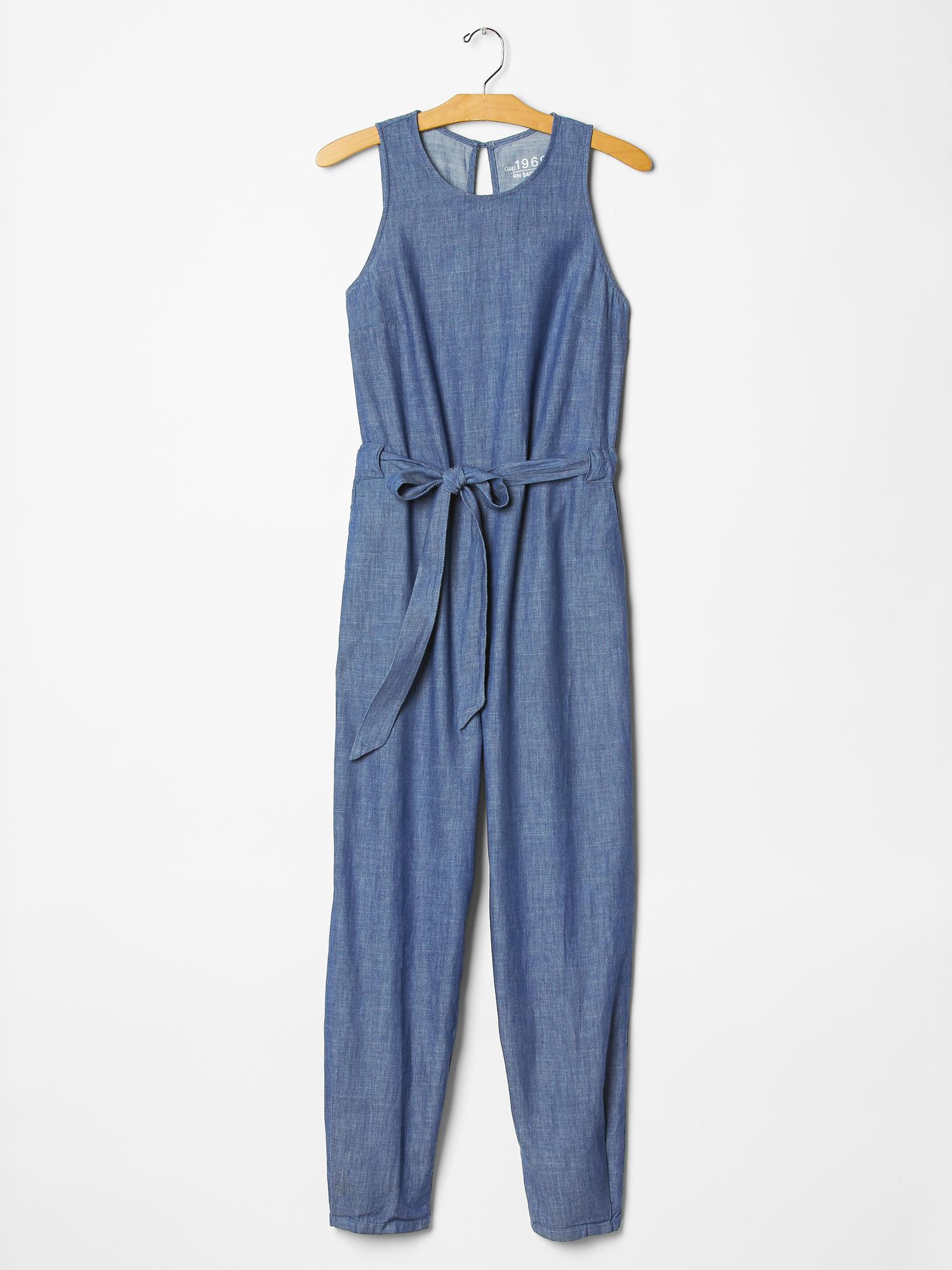 Женские комбинезоны Gap 1969 slit-back denim jumpsuit — фото 4