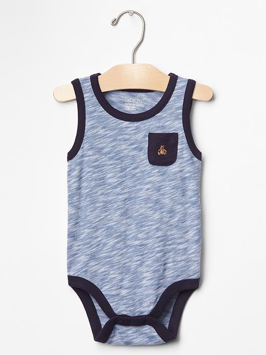 1 of 8 showing, with the color cornflower of product Patch-pocket tank bodysuit