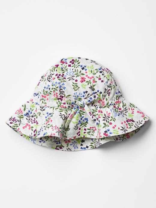 1 of 8 showing, with the color ivory frost of product Floral floppy hat
