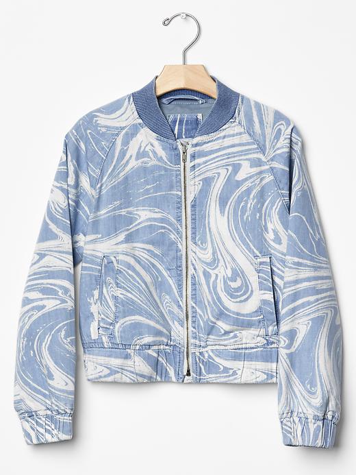 1 of 8 showing, with the color denim of product Marble denim raglan jacket