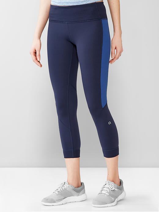 1 of 8 showing, with the color true indigo of product GapFit gFast 23" cropped capris