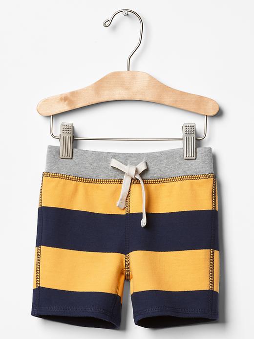 1 of 8 showing, with the color yellow of product Thick stripe knit shorts