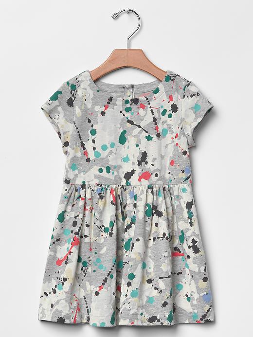 1 of 8 showing, with the color heather grey of product Printed jersey fit & flare dress