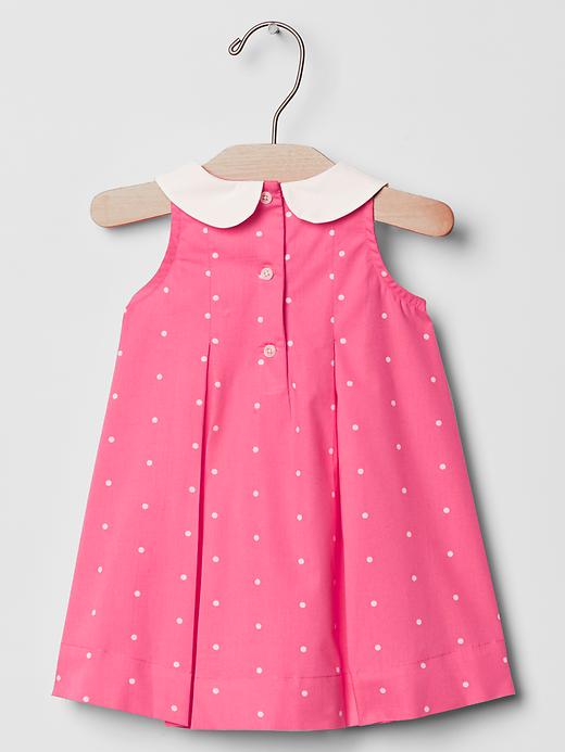 2 of 8 showing, with the color pink pop neon of product Contrast-collar dot dress