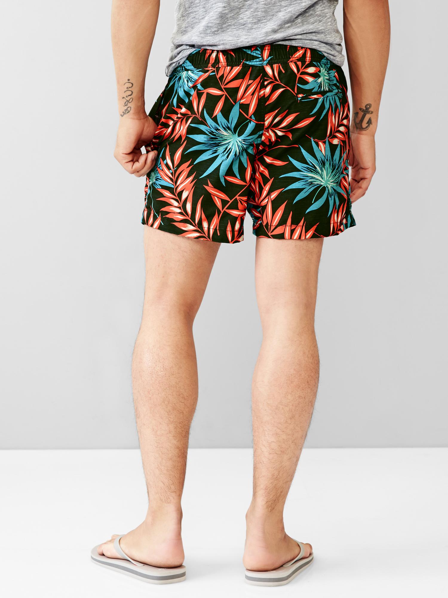 Floral hybrid swim trunks (5") Gap