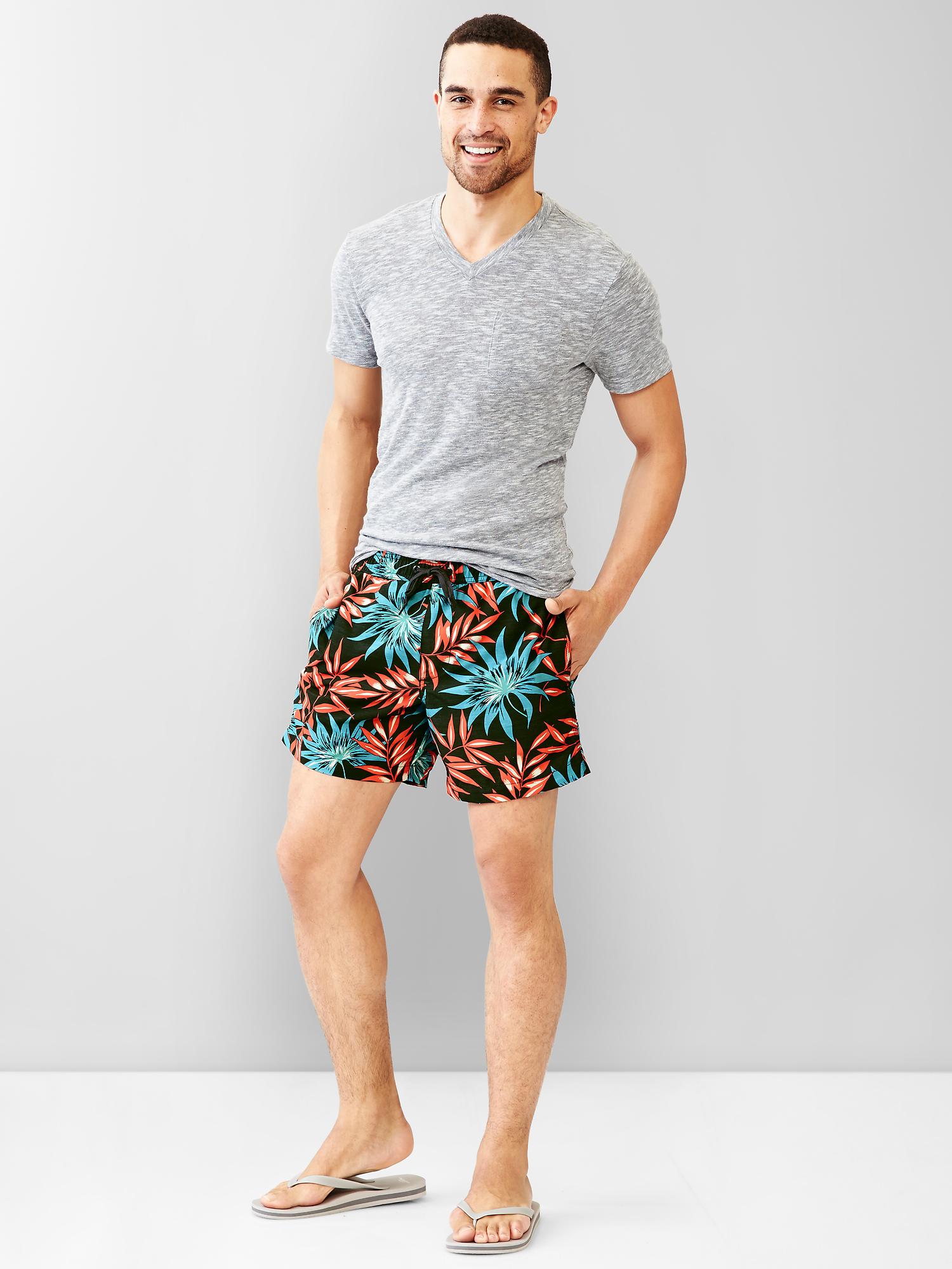 Floral hybrid swim trunks (5") Gap