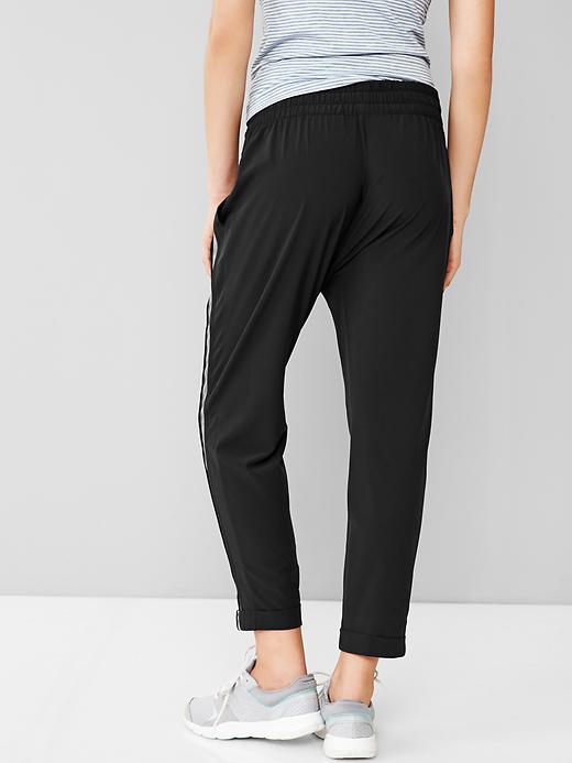 2 of 8 showing, with the color dark grey of product GapFit Studio stripe jogger pants