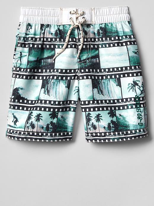 1 of 8 showing, with the color gun powder of product Surf film swim trunks