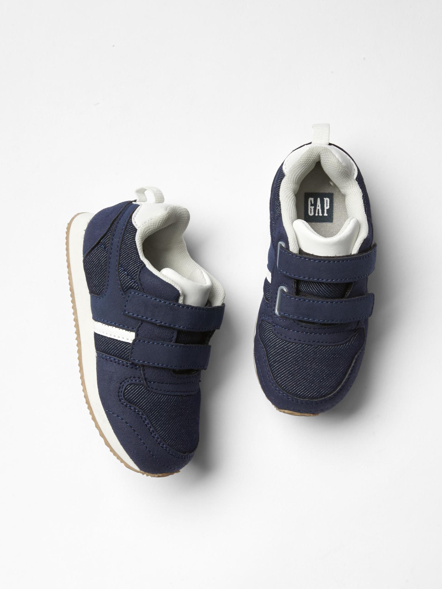 Retro mix fabric trainers