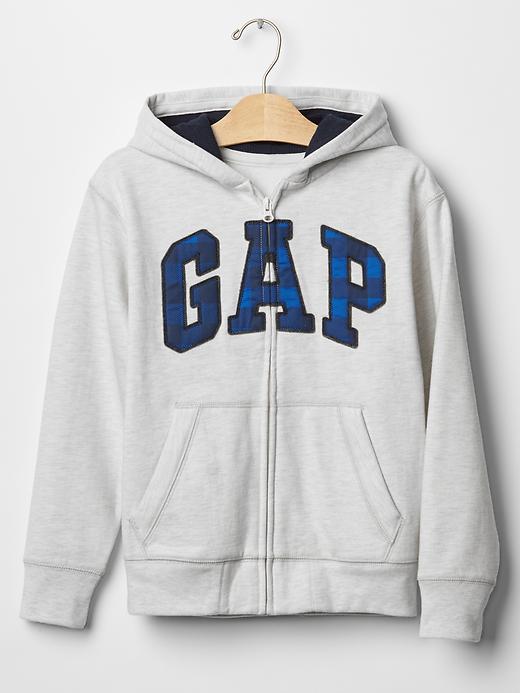 Waffle lined logo zip hoodie Gap