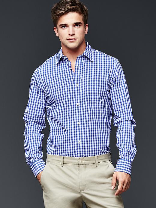 Image number 1 showing, Wrinkle-resistant gingham shirt