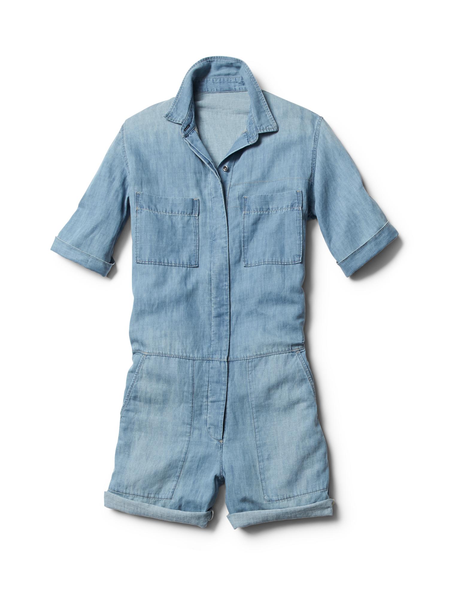 Женские комбинезоны Gap 1969 linen denim romper — фото 5
