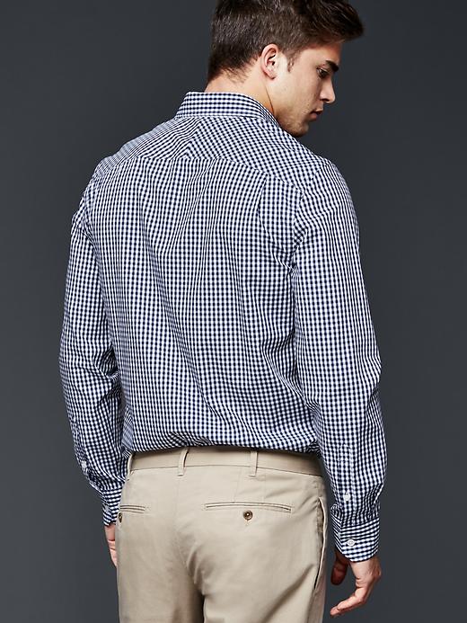 2 of 8 showing, with the color comet blue of product Wrinkle-resistant gingham shirt