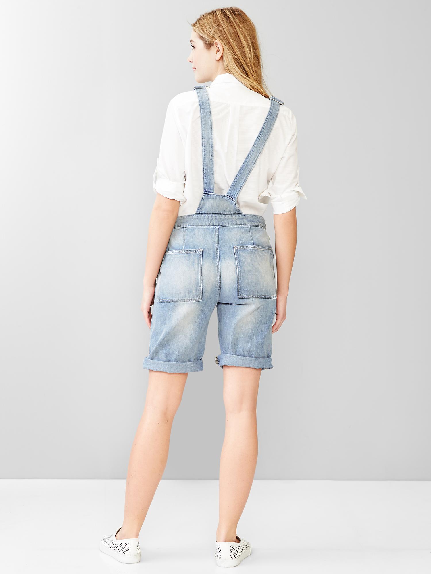Женские комбинезоны Gap 1969 denim short overalls — фото 2