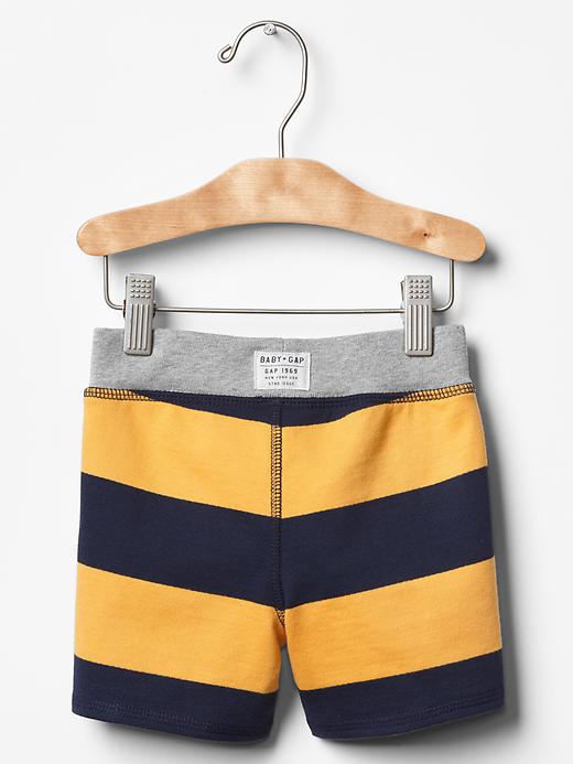 2 of 8 showing, with the color yellow of product Thick stripe knit shorts