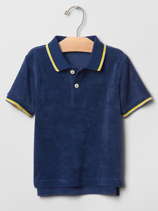1 of 8 showing, with the color moody blue of product Terry loop polo