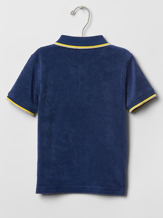 2 of 8 showing, with the color moody blue of product Terry loop polo