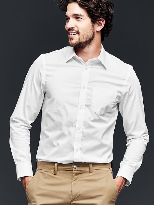 1 of 8 showing, with the color optic white of product Wrinkle-resistant solid shirt