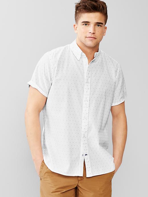 1 of 8 showing, with the color optic white of product Lived-in micro dot shirt