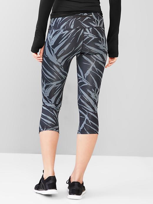 2 of 8 showing, with the color palm print of product GapFit gFast botanical 21" capris