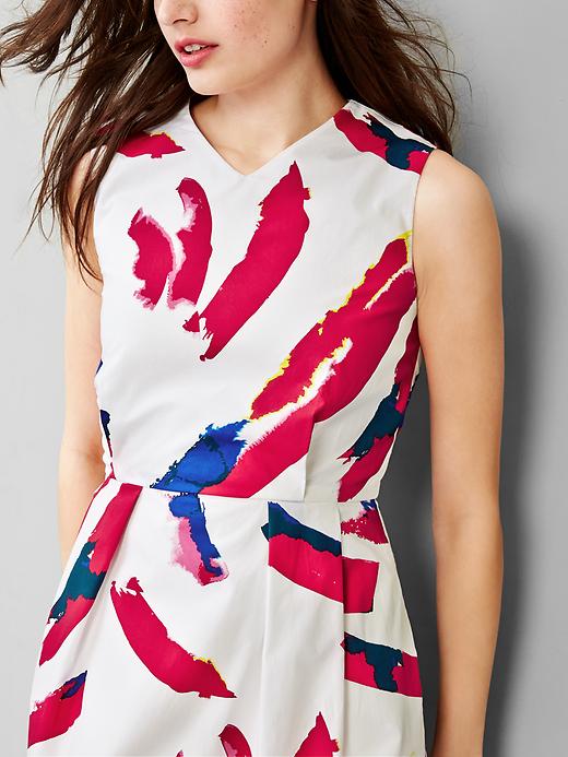 Image number 3 showing, Printed V-neck fit & flare dress
