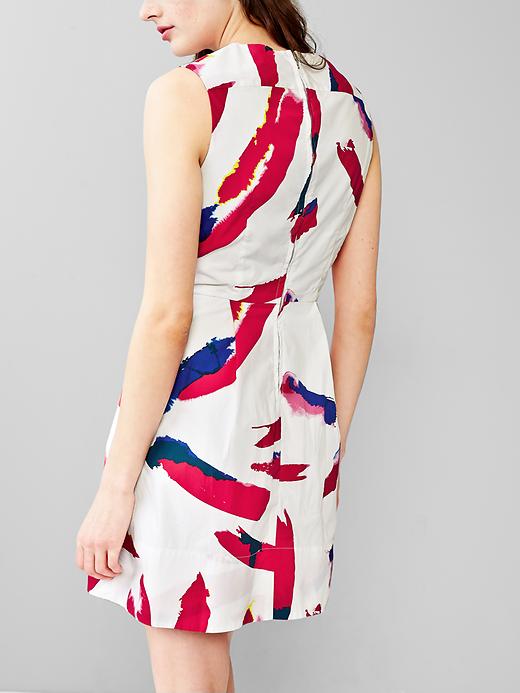 Image number 2 showing, Printed V-neck fit & flare dress
