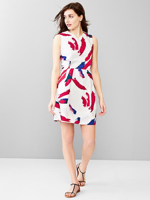Image number 4 showing, Printed V-neck fit & flare dress