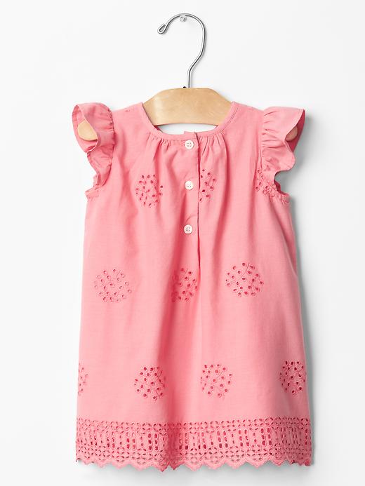 2 of 8 showing, with the color pink heart of product Multi-Eyelet Flutter Dress