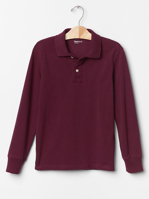 1 of 8 showing, with the color ruby wine of product Solid pique polo
