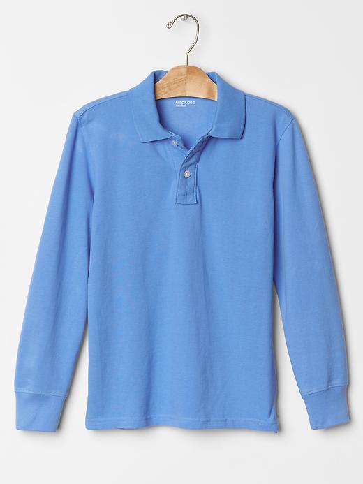 1 of 8 showing, with the color union blue of product Solid pique polo