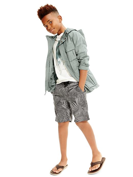 2 of 8 showing, with the color tropical leaf print of product Ripstop hiker shorts